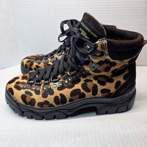 Two Thousand Never Leopard Hiking Boots Womens 6 Pony Hair Vibram Patrick Winget